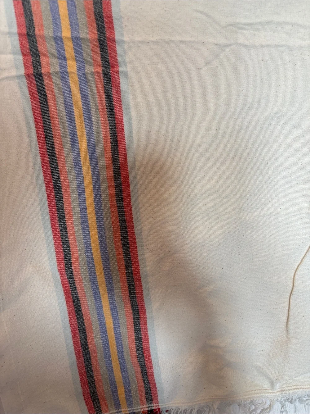Loomia Turkish Cream Woven Towel with Multicolor Stripe 100% cotton